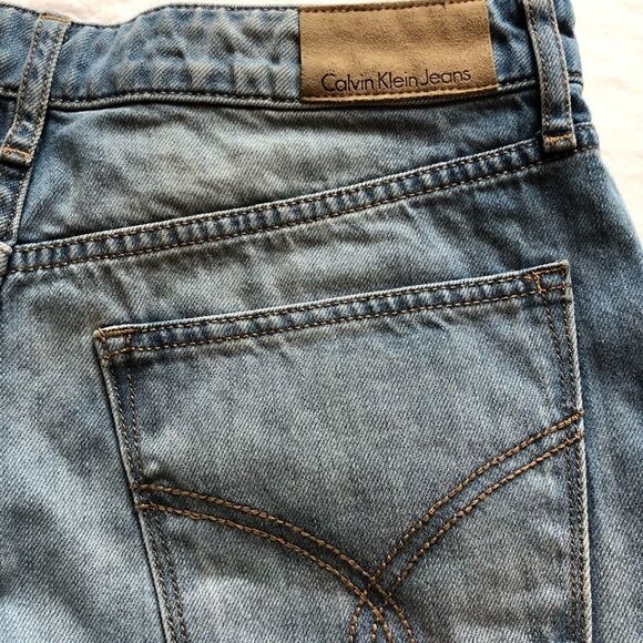 Calvin Klein Jean Shorts Cut Off faded blue Size 28 - Picture 10 of 10